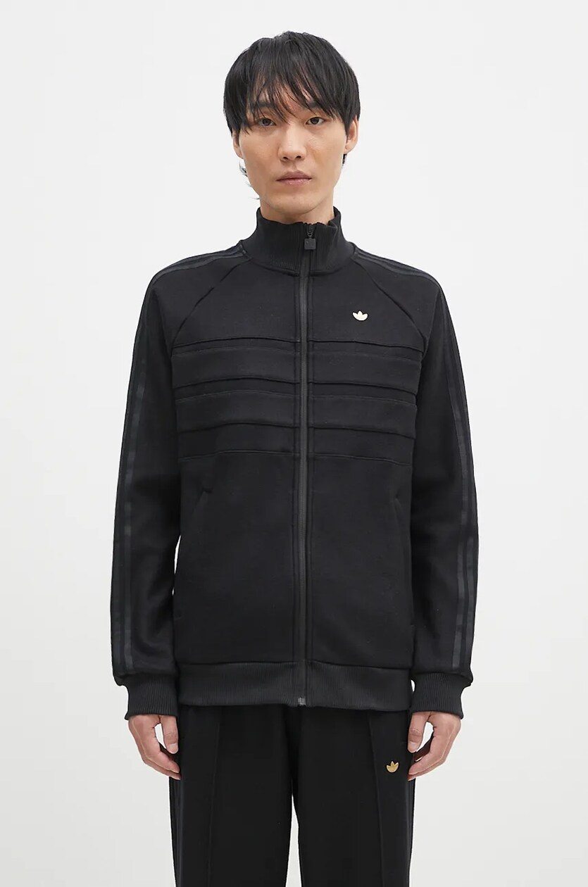 adidas Originals wool blend sweatshirt Archive Tracktop black color smooth IY0427