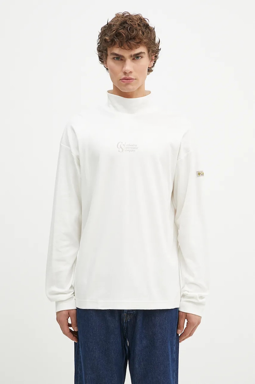 Columbia sweatshirt Wallowa men s white color with a print 2090861