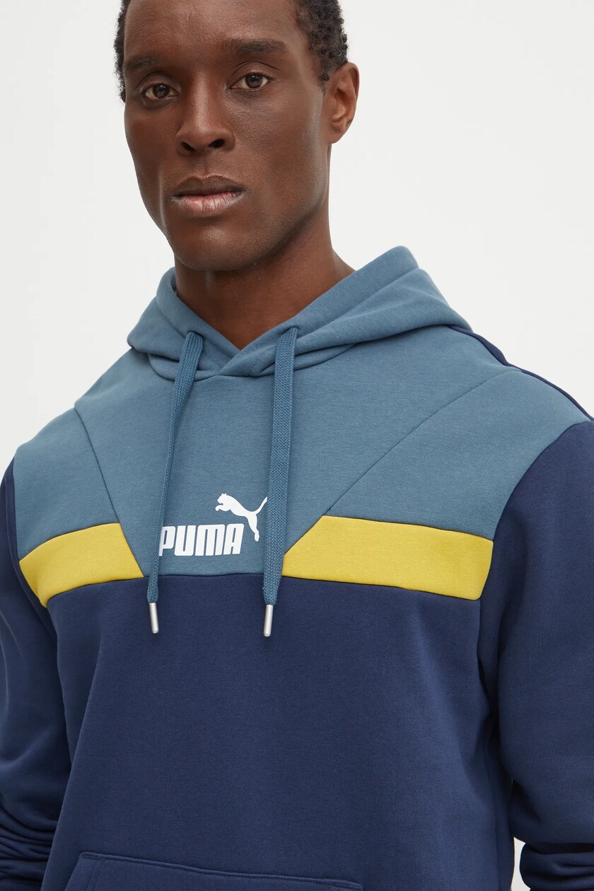Puma bluza m ska kolor granatowy z kapturem wzorzysta 681731