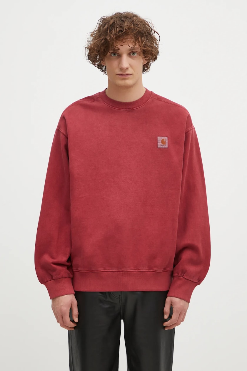 Carhartt WIP cotton sweatshirt Hooded Vista Sweat men's red Carhartt WIP cotton sweatshirt Hooded Vista Sweat men's red