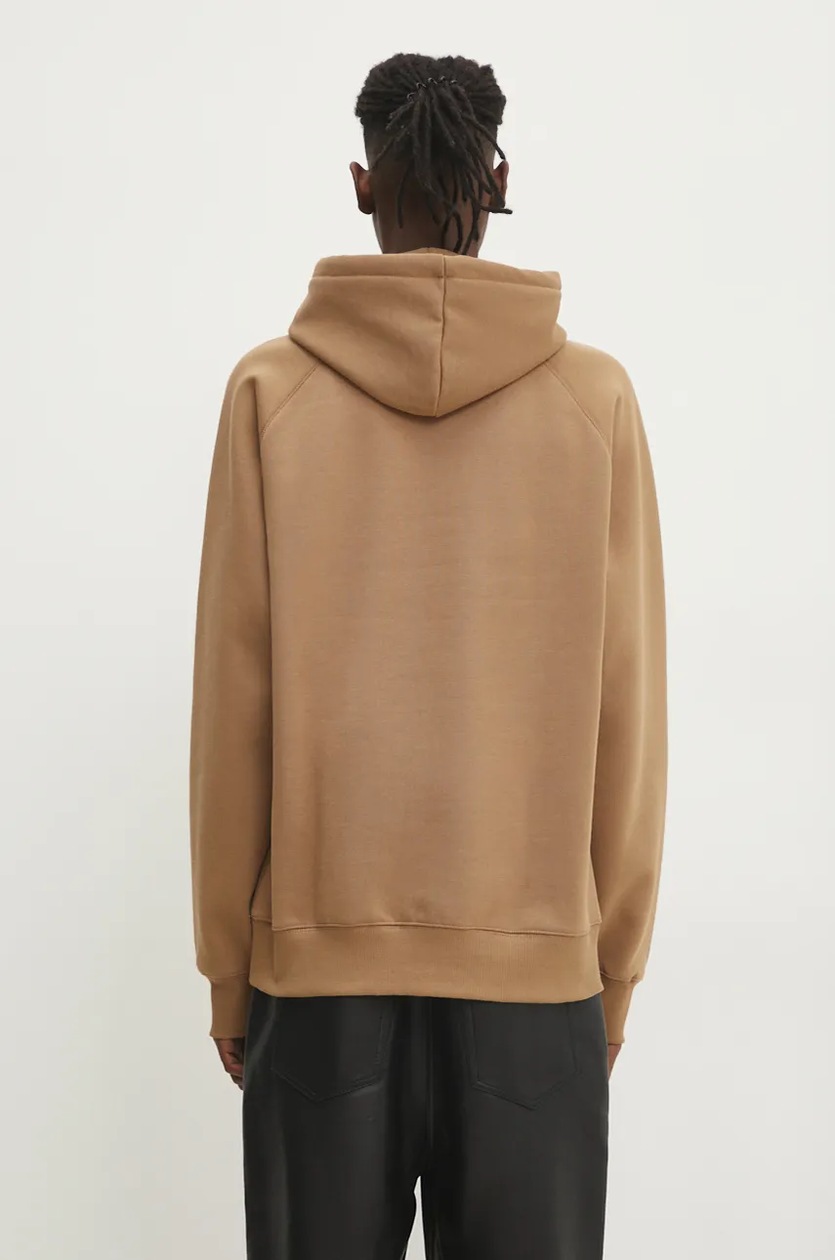 Carhartt WIP sweatshirt Hooded Chase Sweat men's beige color