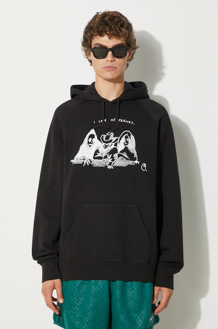 CARHARTT WIP | HODDED PEPE FRIENDS SWEAT BLACK フーディ 黑 Carhartt WIP sweatshirt Hooded Pepe Friends Sweat men's