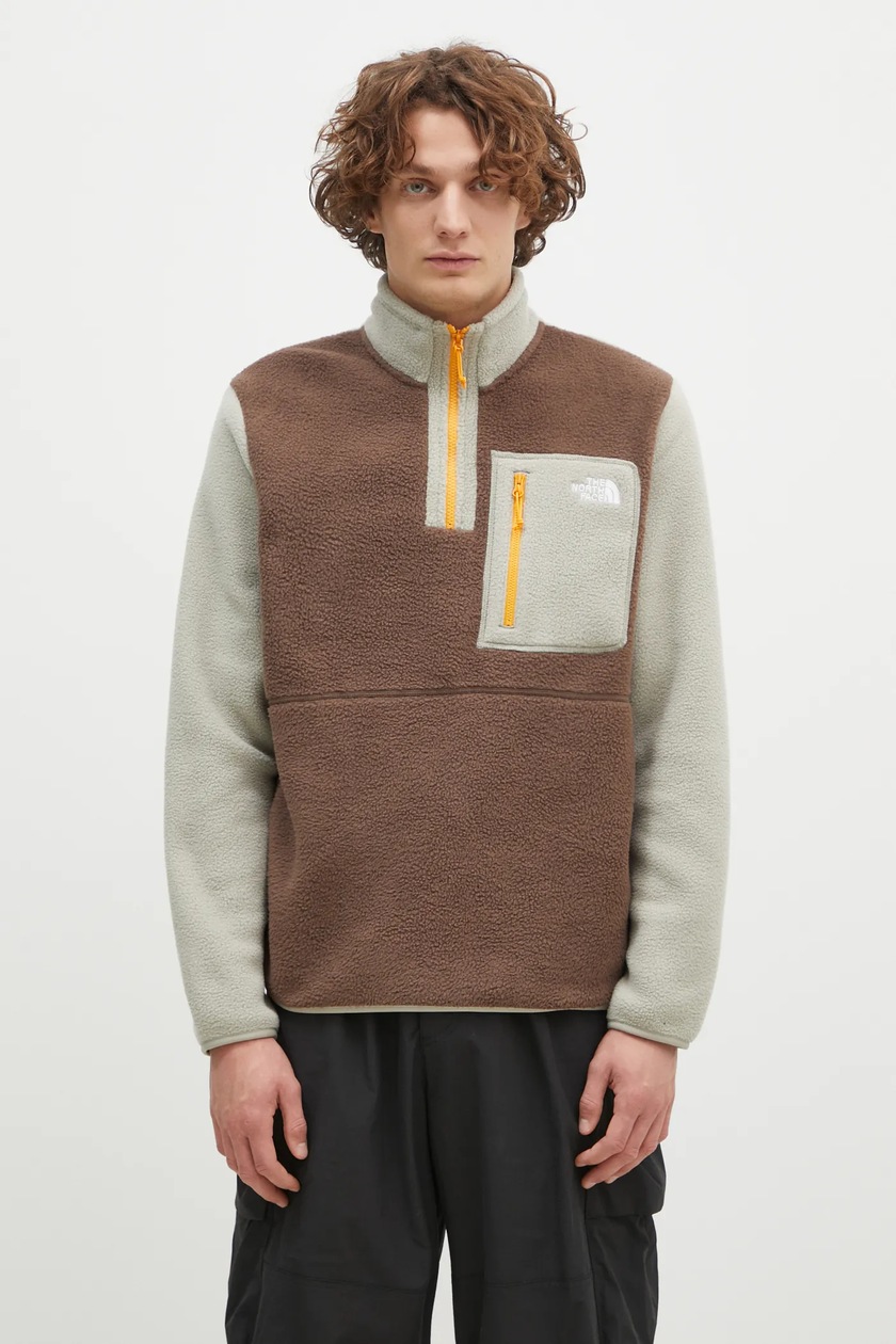 The North Face fleece sweatshirt Yumiori 1 4 Zip brown color NF0A883S9AI1 at PRM US