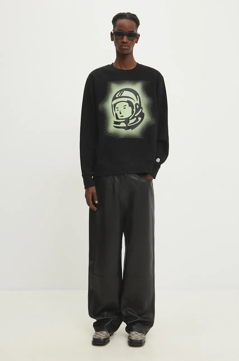 【BILLIONAIRE BOYS CLUB】GLOW ASTRO CREWNECK BLACK Billionaire Boys Club cotton sweatshirt Glow Astro Crewneck