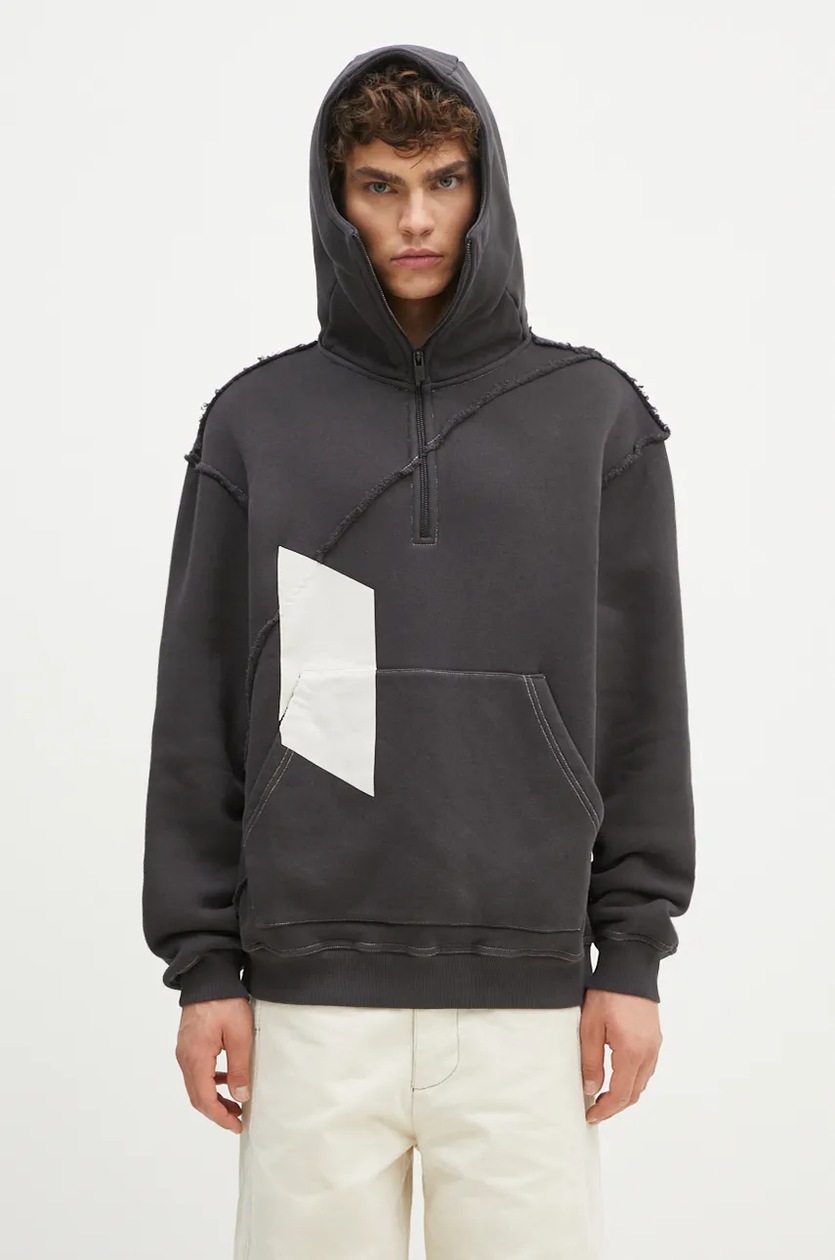 A-COLD-WALL* cotton sweatshirt Aspect Hoodie men's black color