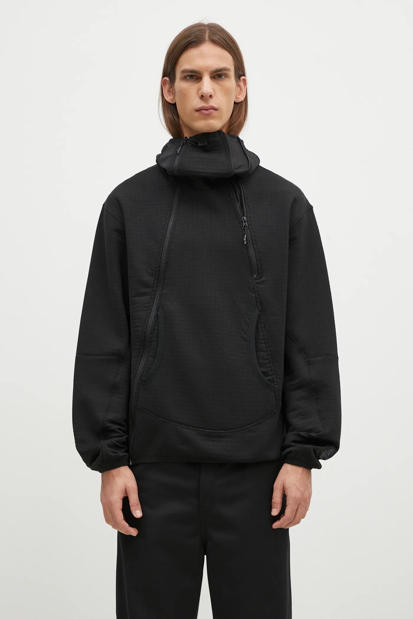 Maharishi sweatshirt Polartec Air Shinobi men s black color hooded smooth 5277.BLACK at PRM US