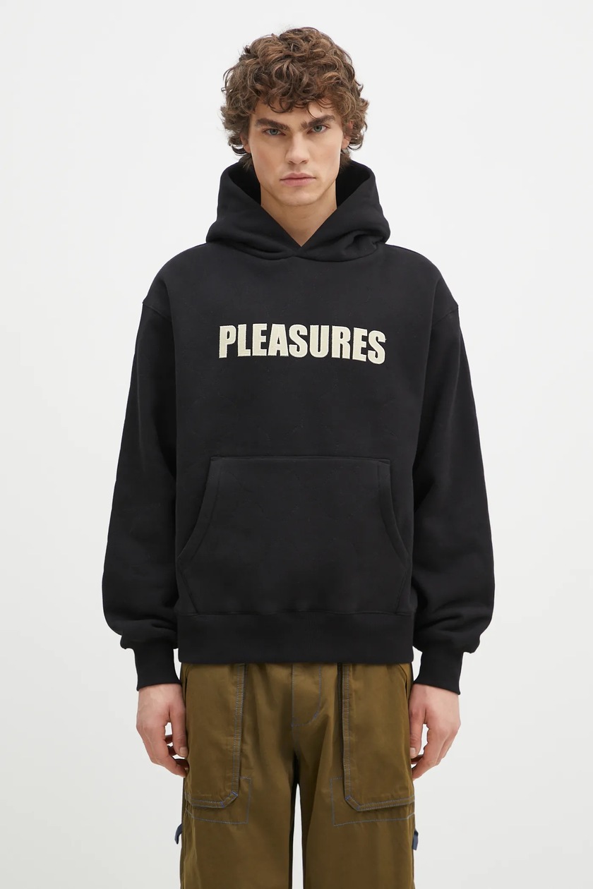 【PLEASURES】 (23FW) DIRTY HOODIE BLACK PLEASURES sweatshirt Neural Hoodie men's black color P23F009