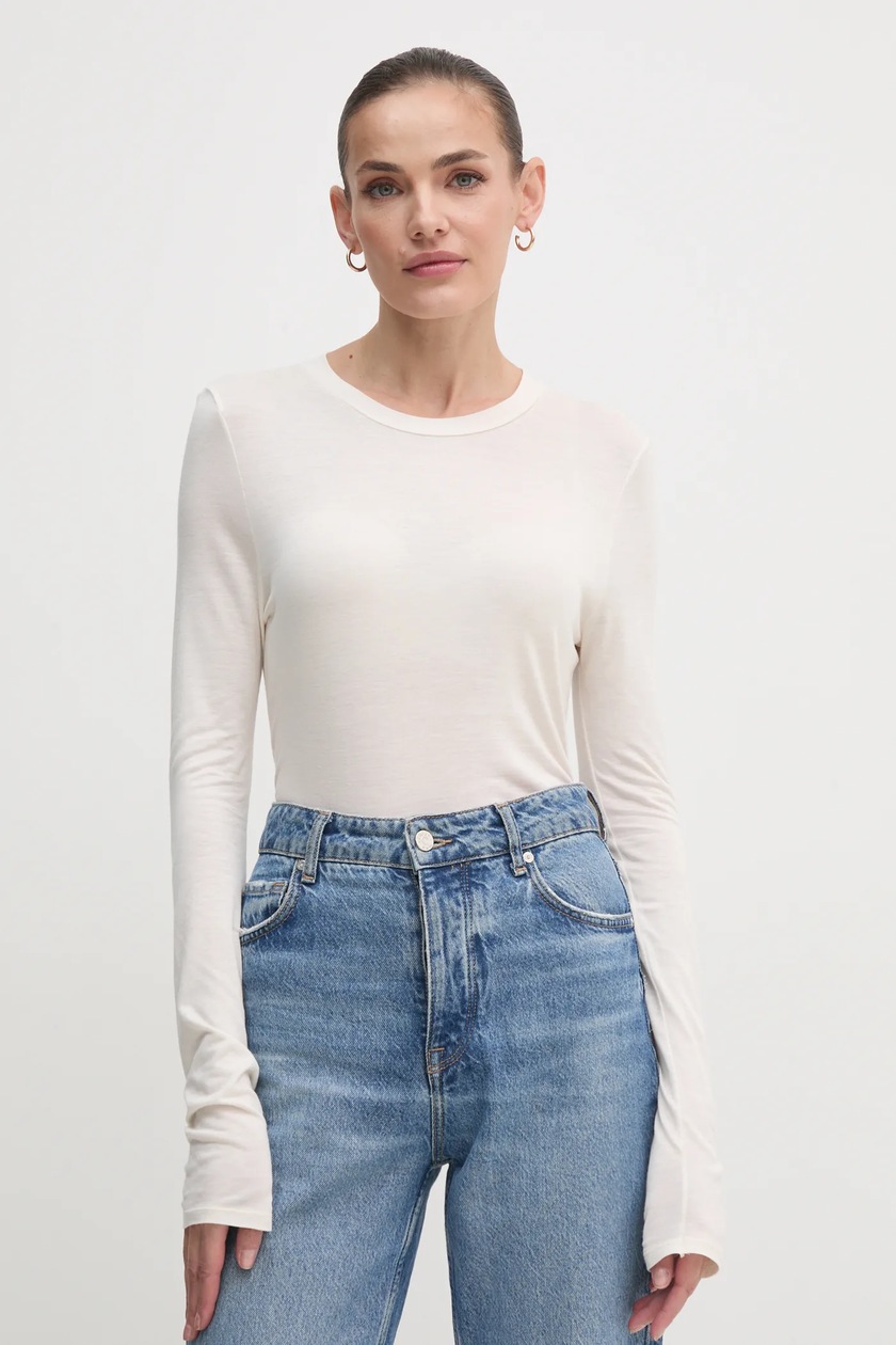 United Colors of Benetton longsleeve z domieszką kaszmiru