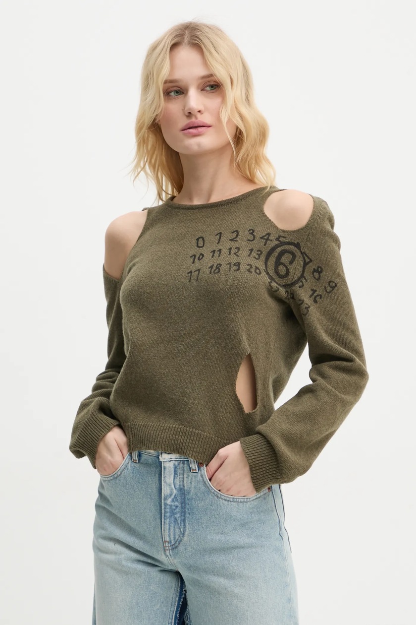 MM6 Maison Margiela wool jumper women's green color S62HL0029