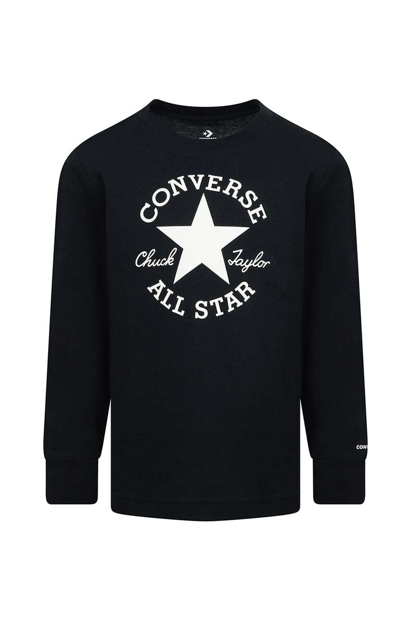 Converse longsleeve dziecięcy kolor czarny z nadrukiem 8CG400