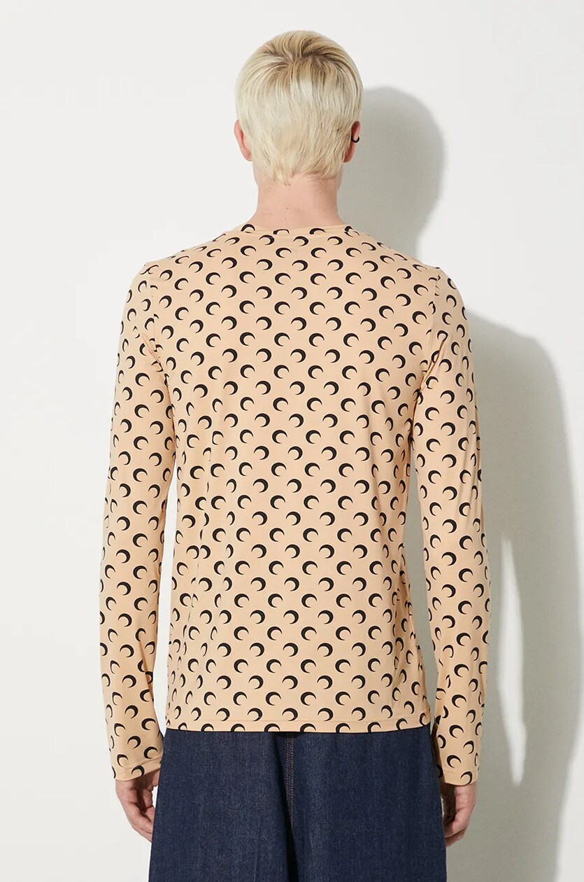Marine Serre Beige Moonogram Long Sleeve T-Shirt Marine Serre