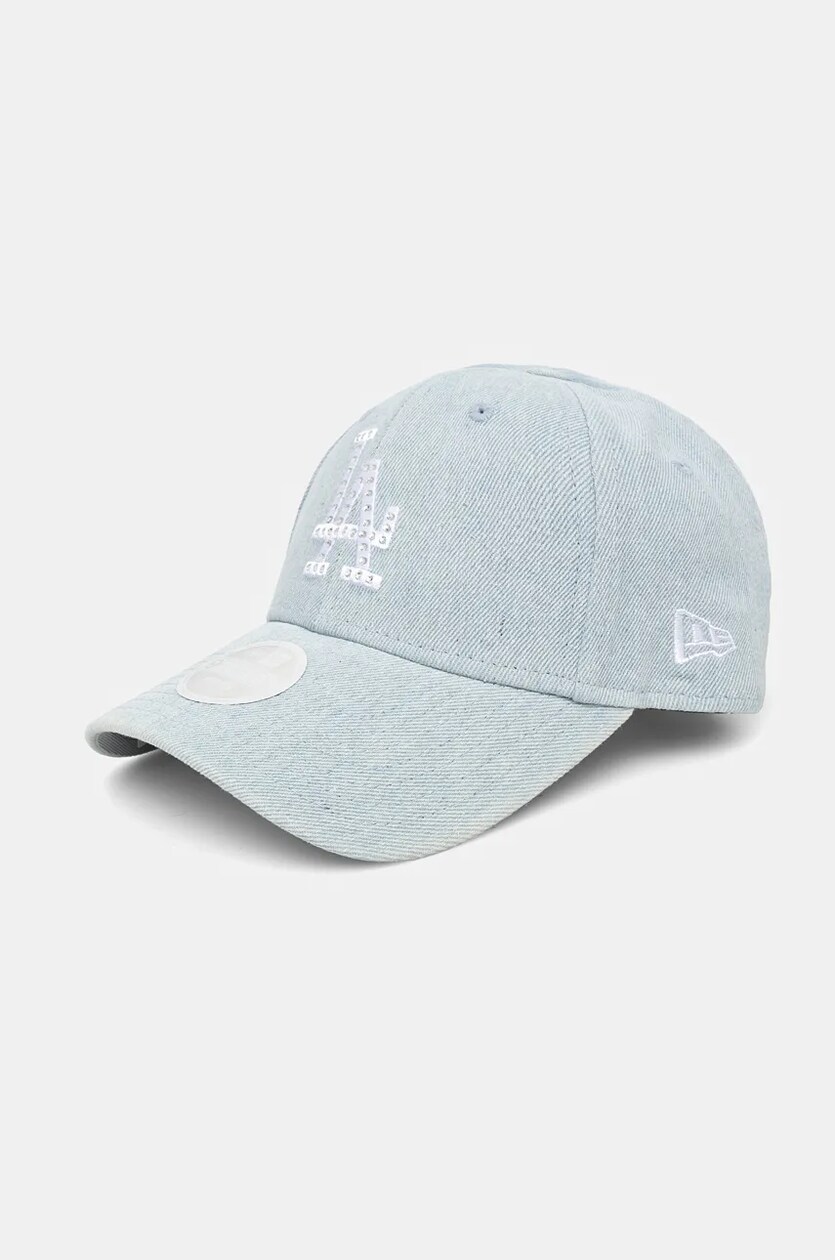 New Era cotton baseball cap DIAMANTE DENIM 9FORTY LOS ANGELES DODGERS blue color with an application 60565484 at PRM US