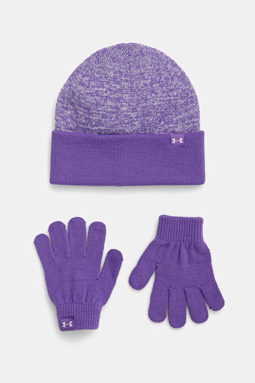Čepice a dětské rukavice Under Armour G Beanie, barva fialová