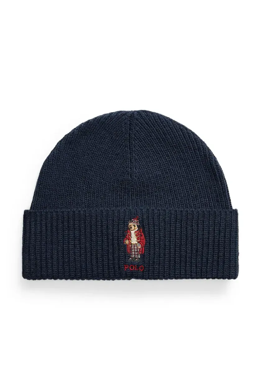 Medium navy Polo shops jacket with Polo beanie.