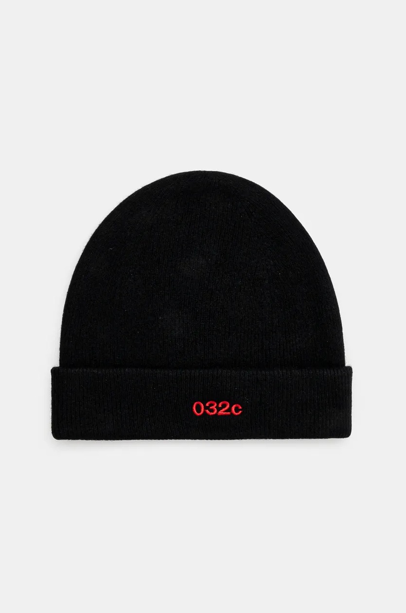 032C wool beanie Logo Cashmere Blend Beanie black color F24-UAK