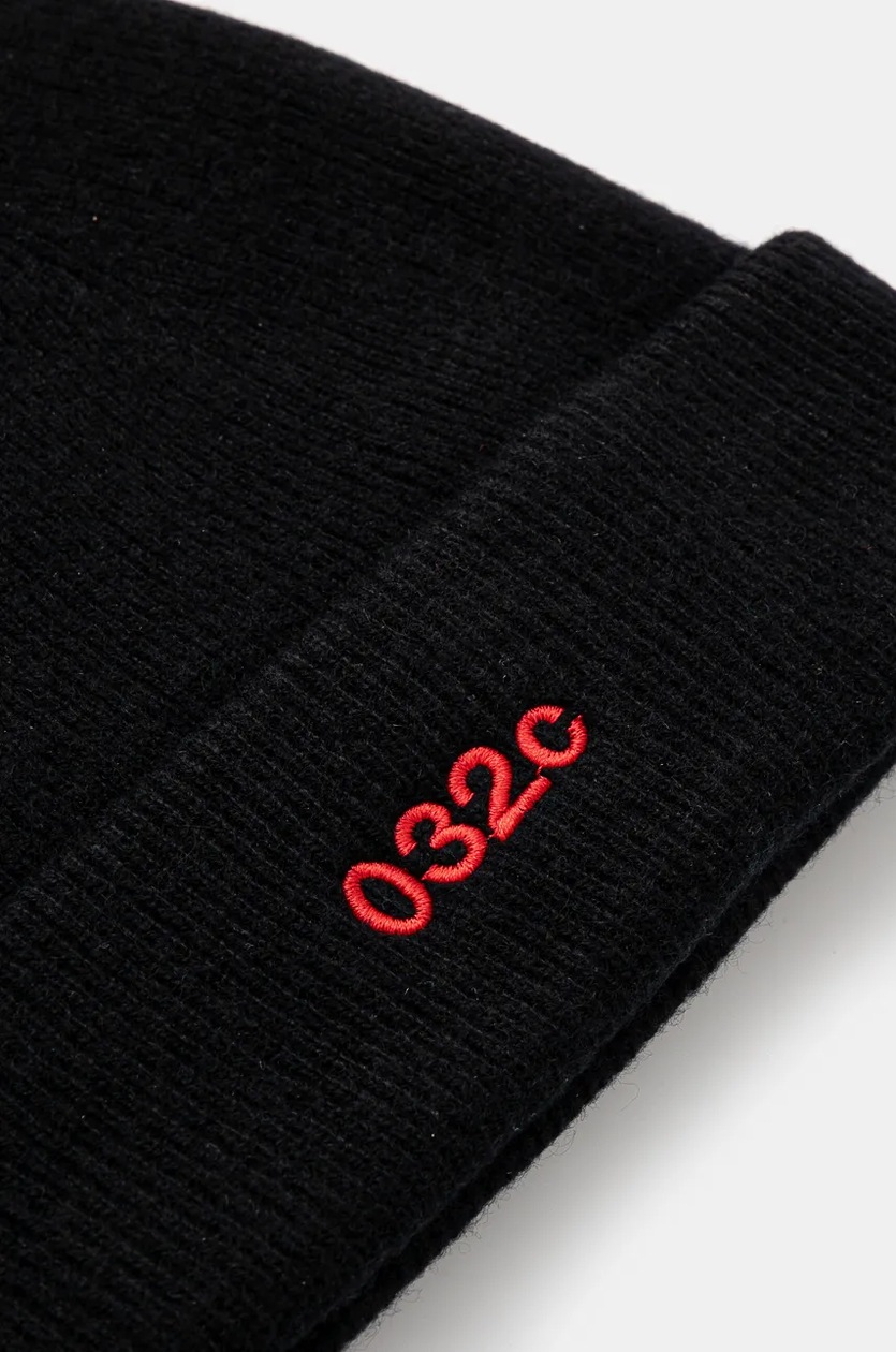 032C wool beanie Logo Cashmere Blend Beanie black color F24