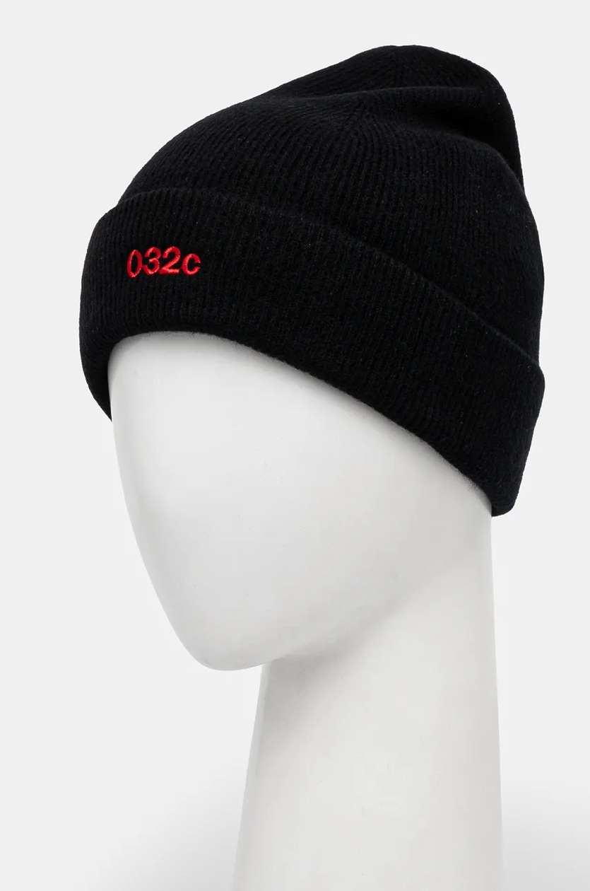 【032C】LOGO CASHMERE BLEND BEANIE BLACK LOGO CASHMERE BLEND BEANIE | 032c