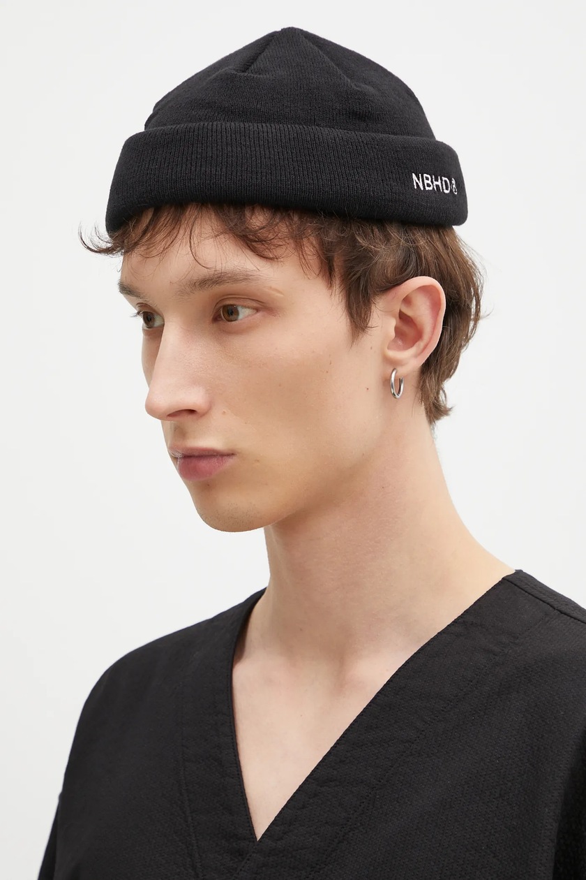 WACKO MARIA/COTTON KNIT WATCH CAP（Black） Wacko Maria czapka Knit Watch Cap kolor czarny 24FW-WMA-CP05