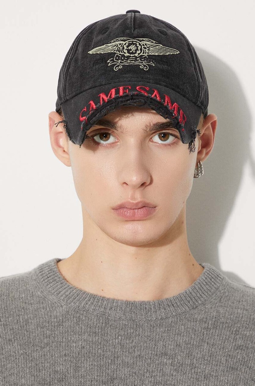 Martine Rose cotton baseball cap Cut Peak Back Cap black