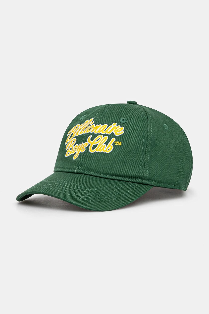 Billionaire Boys Club cotton baseball cap Script Logo Dad Cap gray color with an application B24472 at PRM US