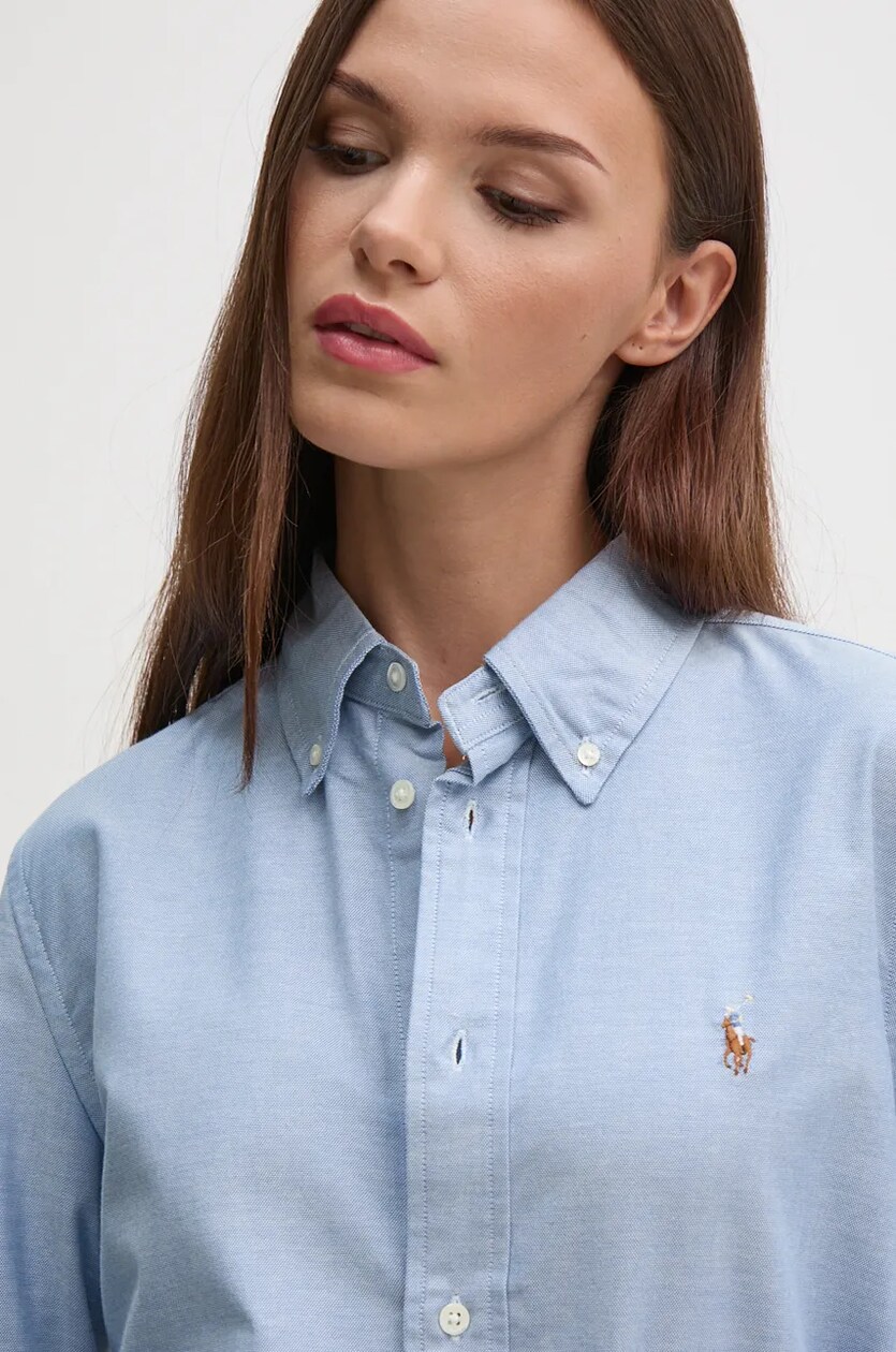Polo Ralph Lauren shirt women's blue color regular 211941520 Polo Ralph Lauren shirt women's blue color regular 211941520