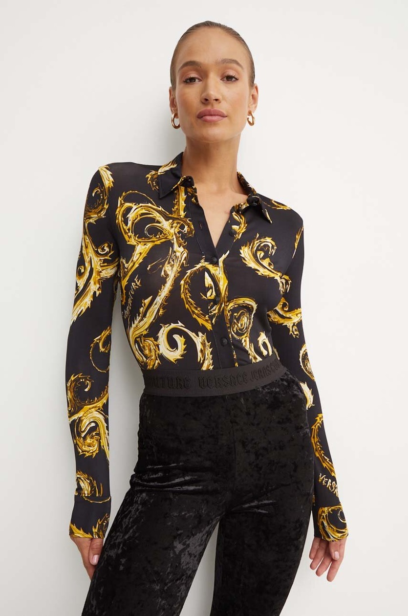 Versace Jeans Couture koszula damska kolor czarny slim z