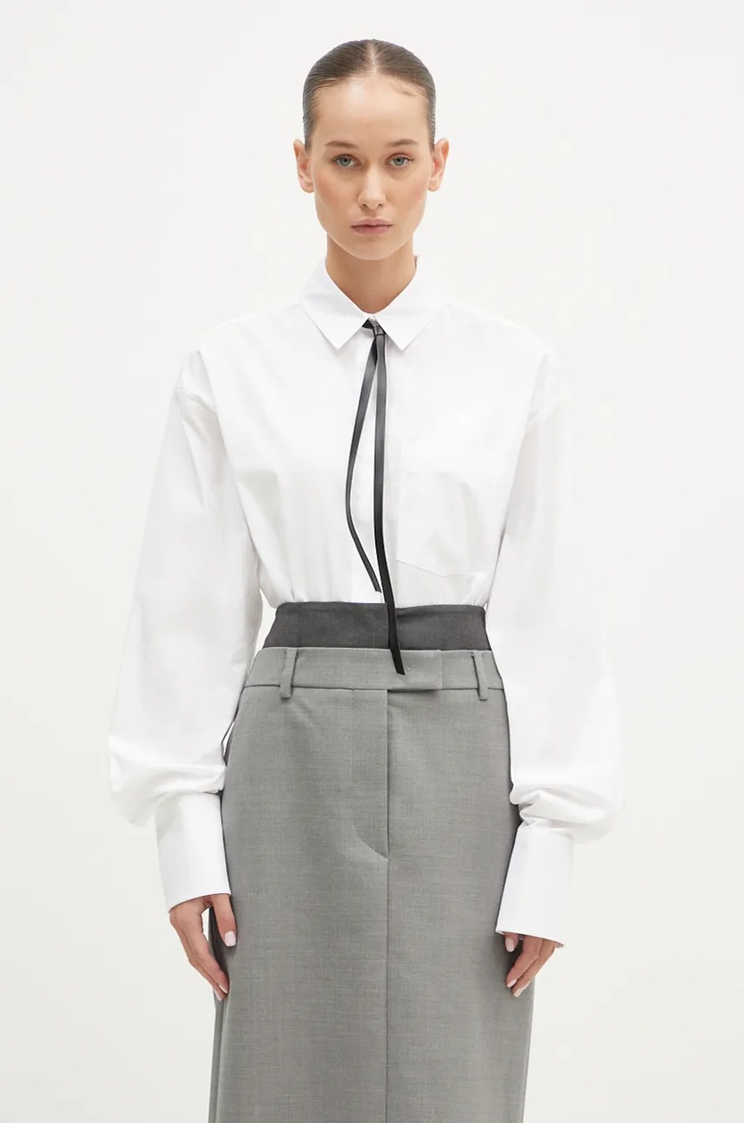 Sportmax cotton shirt Gesso women's white color regular