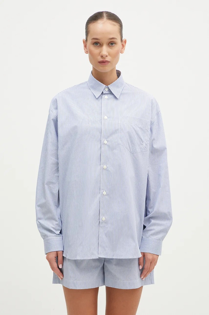 SPORTY & RICH SRC シャツ SRC Shirt - Sky Blue/White – Sporty & Rich