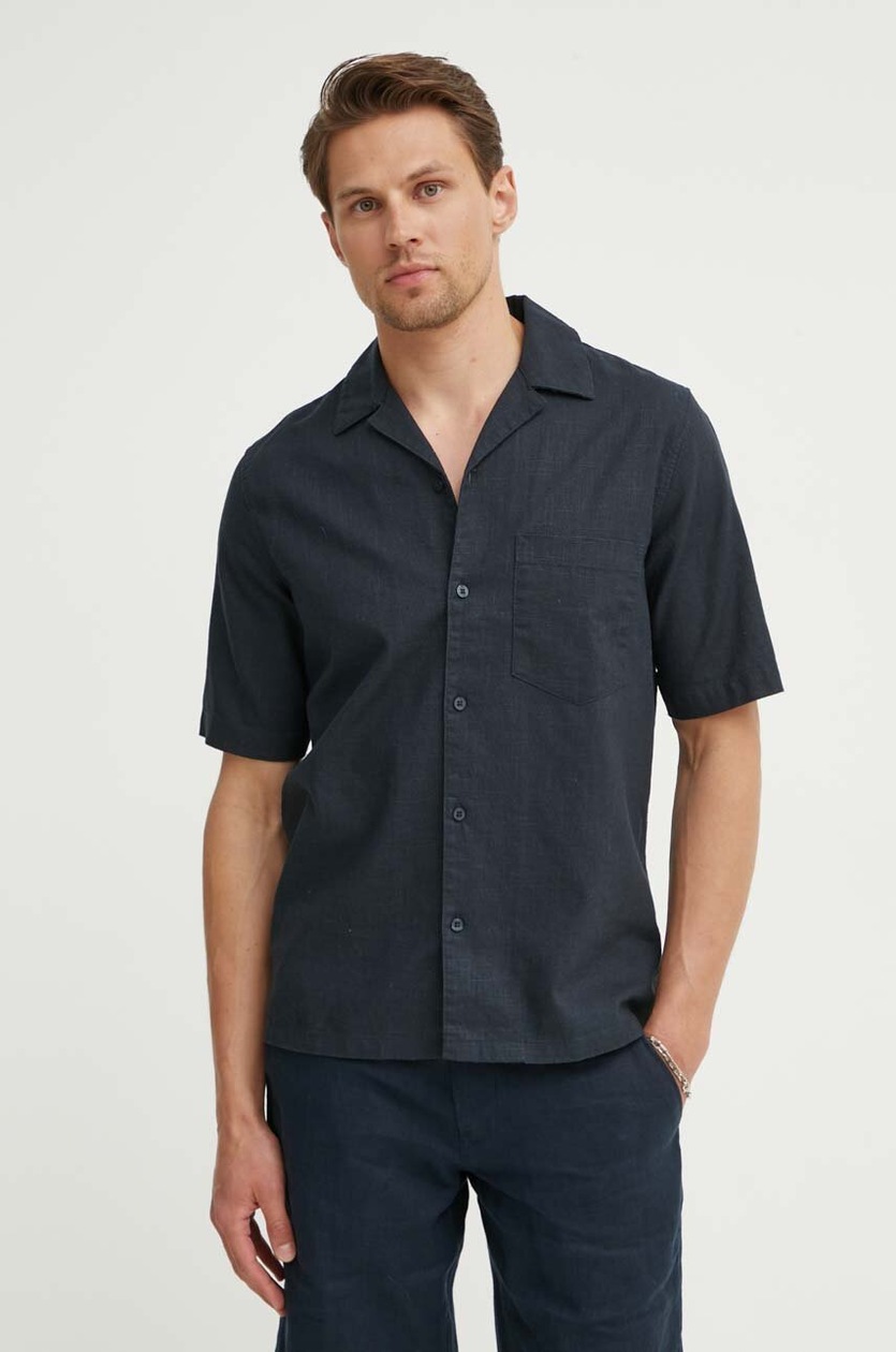Human Made wool shirt Wool Cpo navy blue color HM26SH008 at PRM US