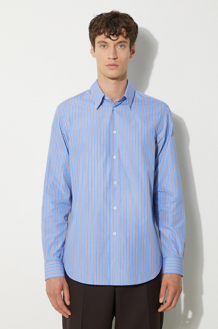 JW Anderson cotton shirt Window Embroidery blue color
