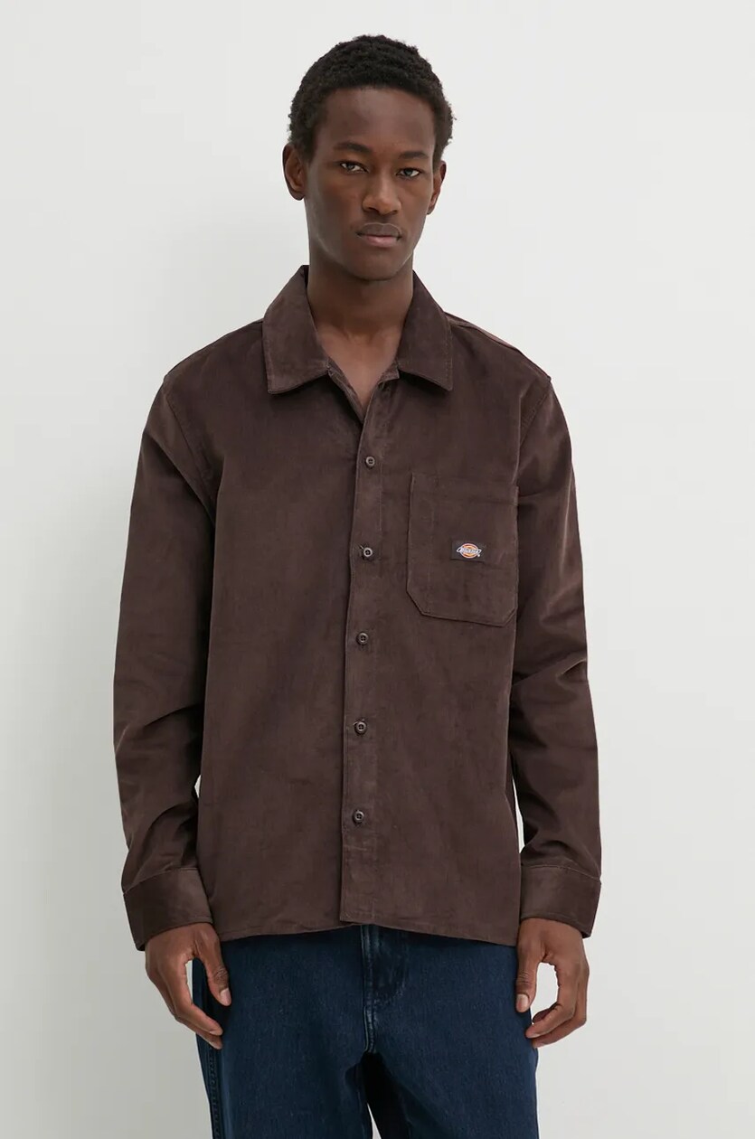 Dickies corduroy shirt CORDUROY brown color regular DK0A8652