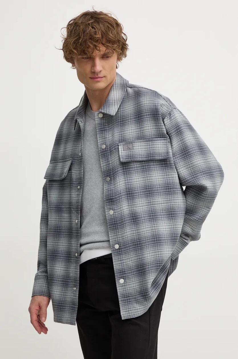 Kenzo Camicia A Quadri Misto Lana COLLUSION Camicia Oversize Con