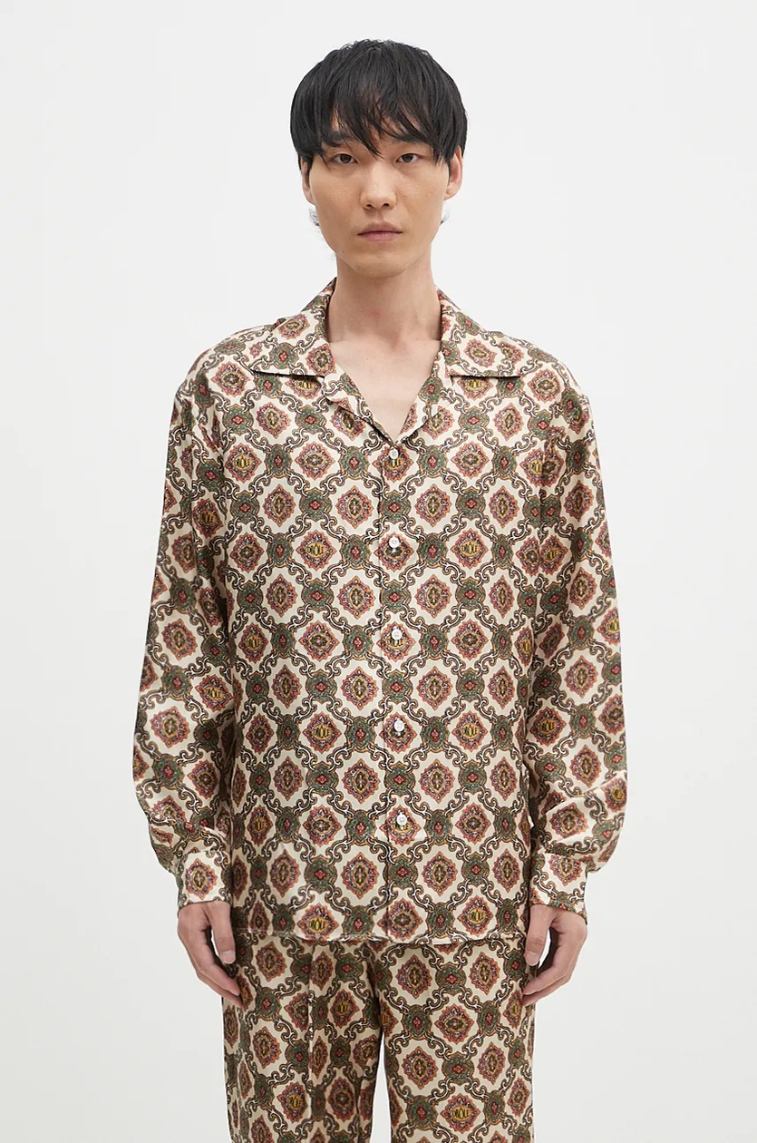 Tシャツ・カットソー DROLE DE MONSIEUR FW24 La Chemise Renzo (ESH187SE006 BG) Mens Drôle de Monsieur - La Chemise Mesh in Navy