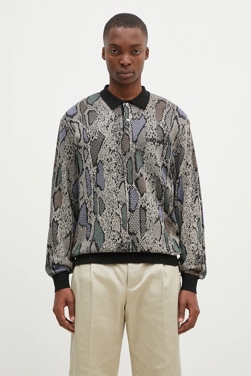 Wacko Maria silk blend jumper Python Knit Polo Shirt PRM EU Wacko Maria silk blend jumper Python Knit Polo Shirt PRM EU