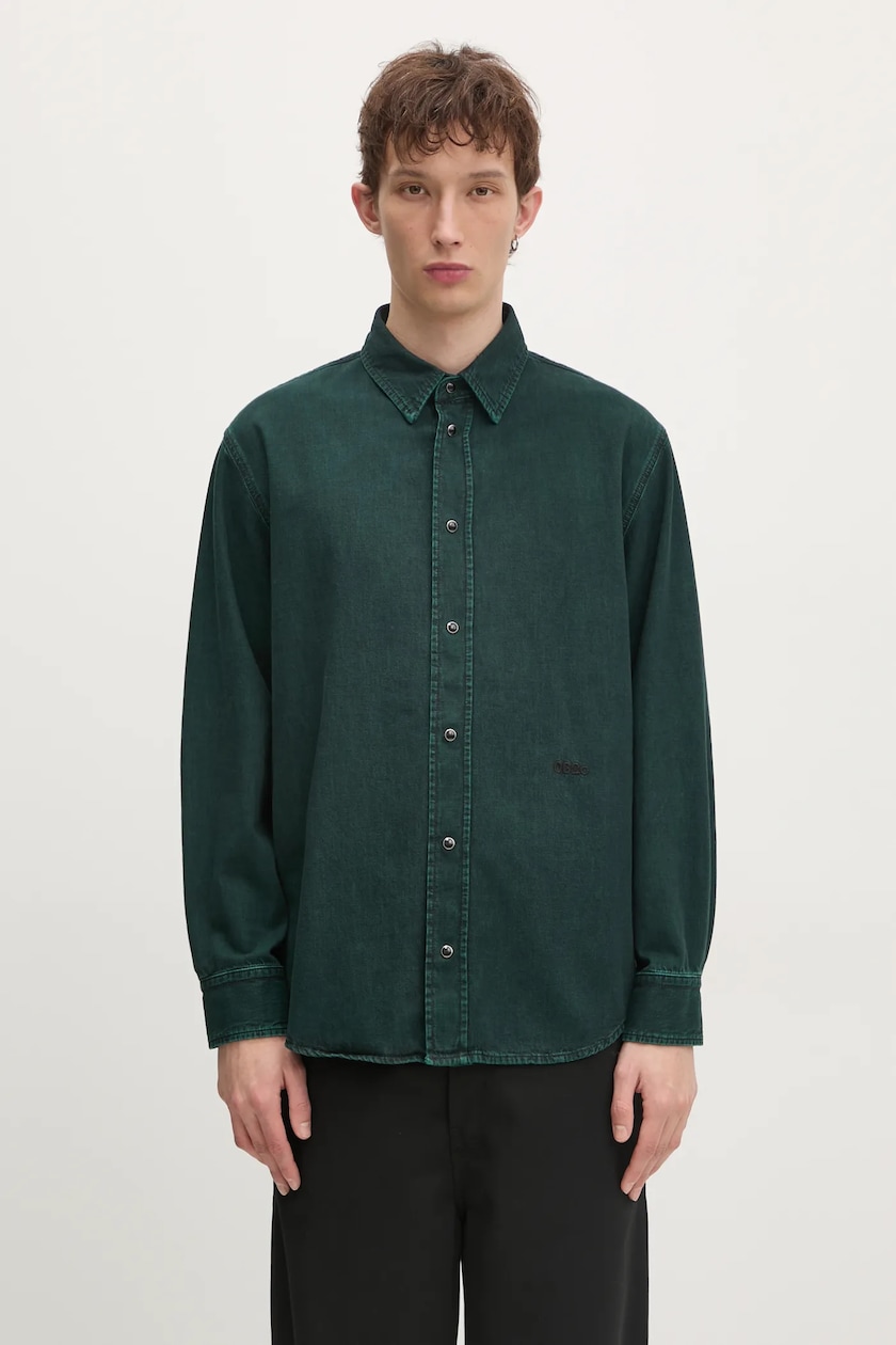 Wood Wood cotton shirt Day Heavy Flannel Shirt GOTS men's green color relaxed 10325302.5167 at PRM US Wood Wood cotton shirt Day Heavy Flannel Shirt GOTS men's green color relaxed 10325302.5167 at PRM US