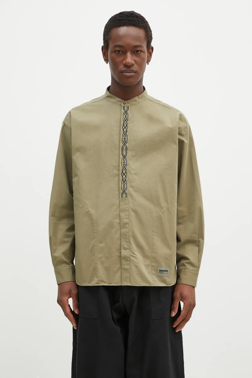 NEIGHBORHOOD shirt CLASSIC WORK BICOLOR green color regular