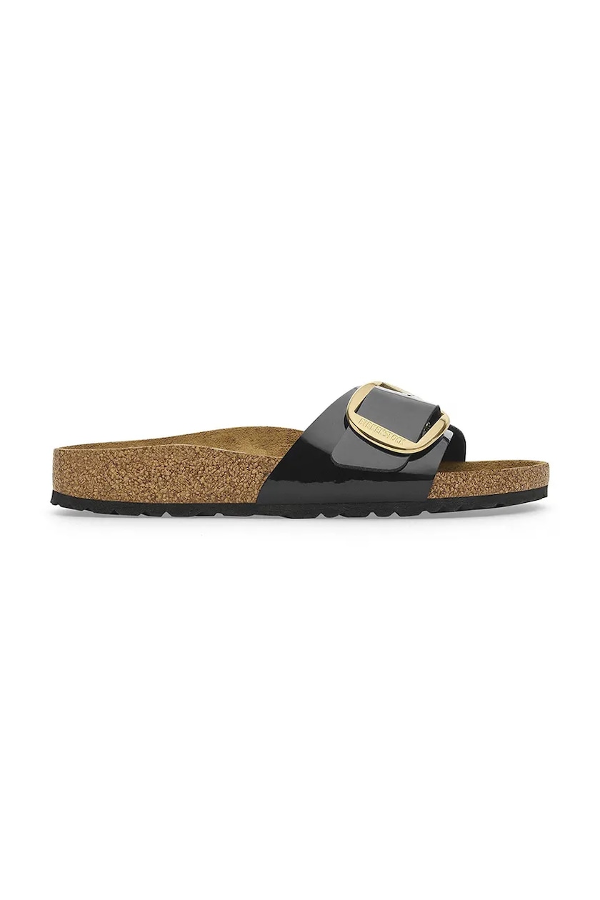 Шльопанці з нубуку Birkenstock Madrid Big Buckle колір чорний
