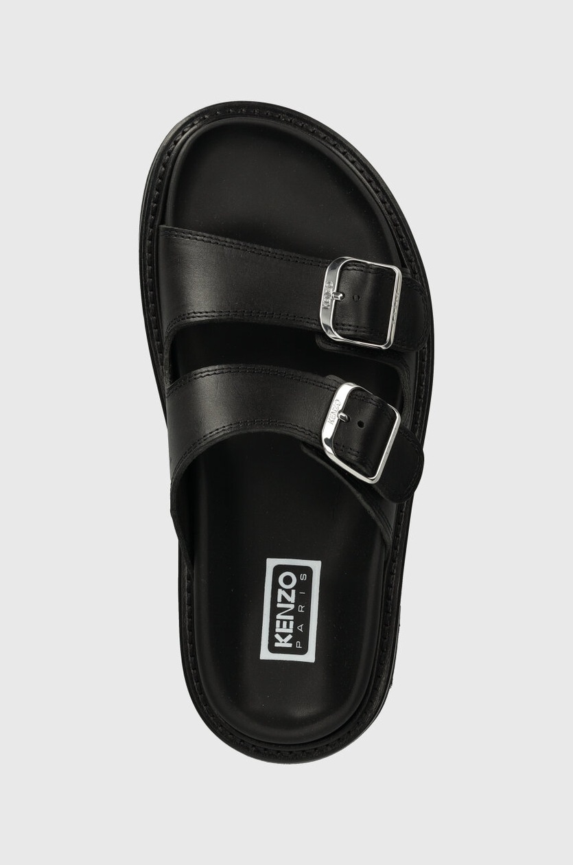 【Kenzo】MULE◆FE65MU052L56 Kenzo leather sliders Matto Mules women's black color