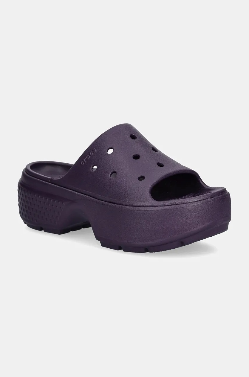CROCS Wave Slide Sandals in Plum Crocs The Pollex Slides  main image 3