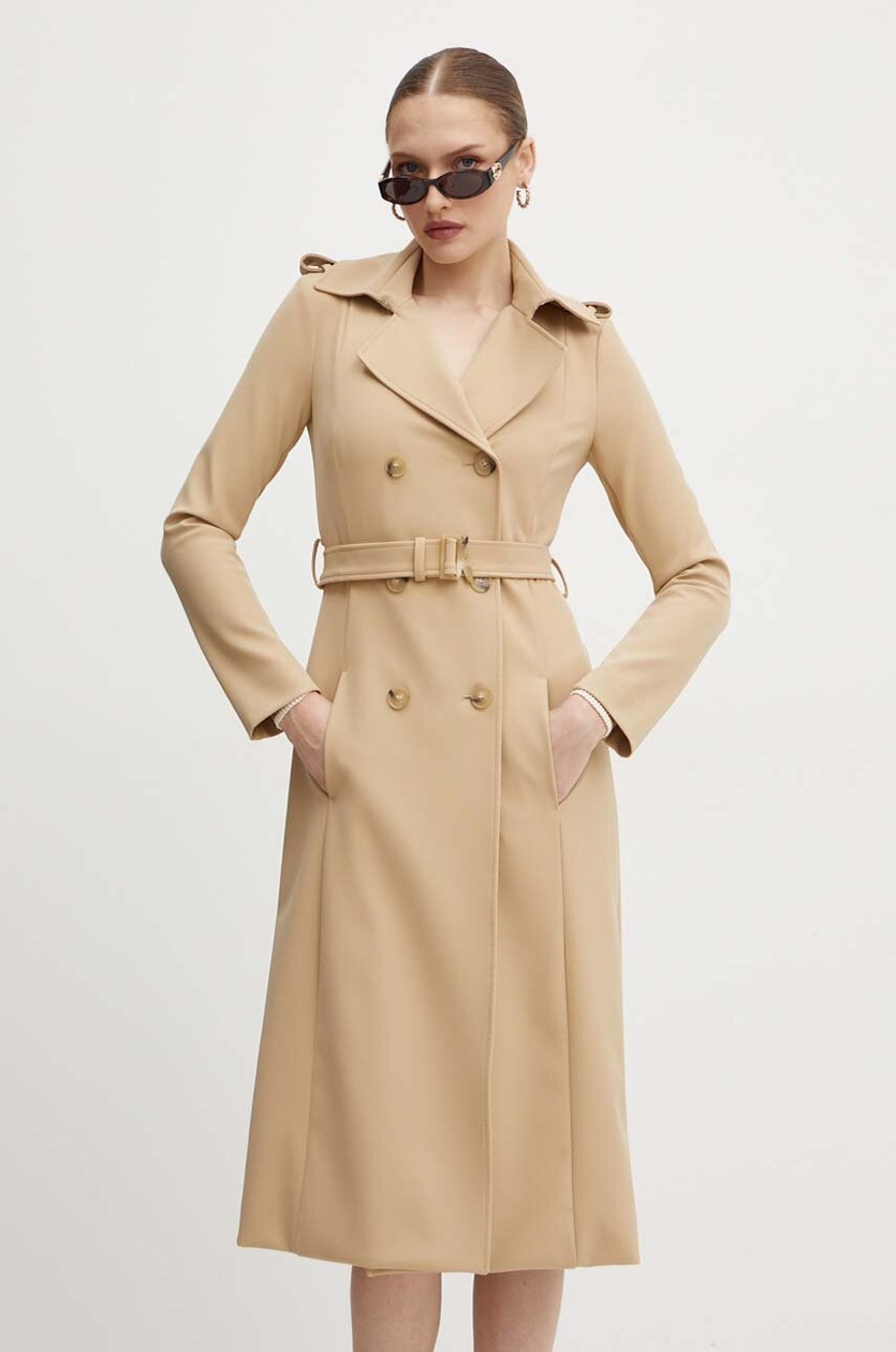 Trench Coat Patrizia Pepe Cappotto Beige Patrizia Pepe Cappotto