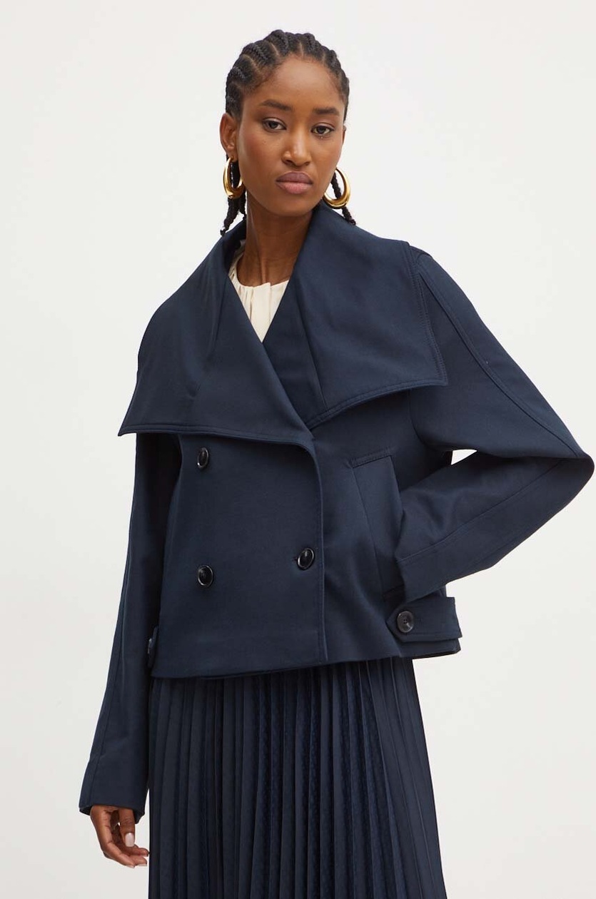 Weekend Max Mara kurtka dwustronna damska kolor granatowy