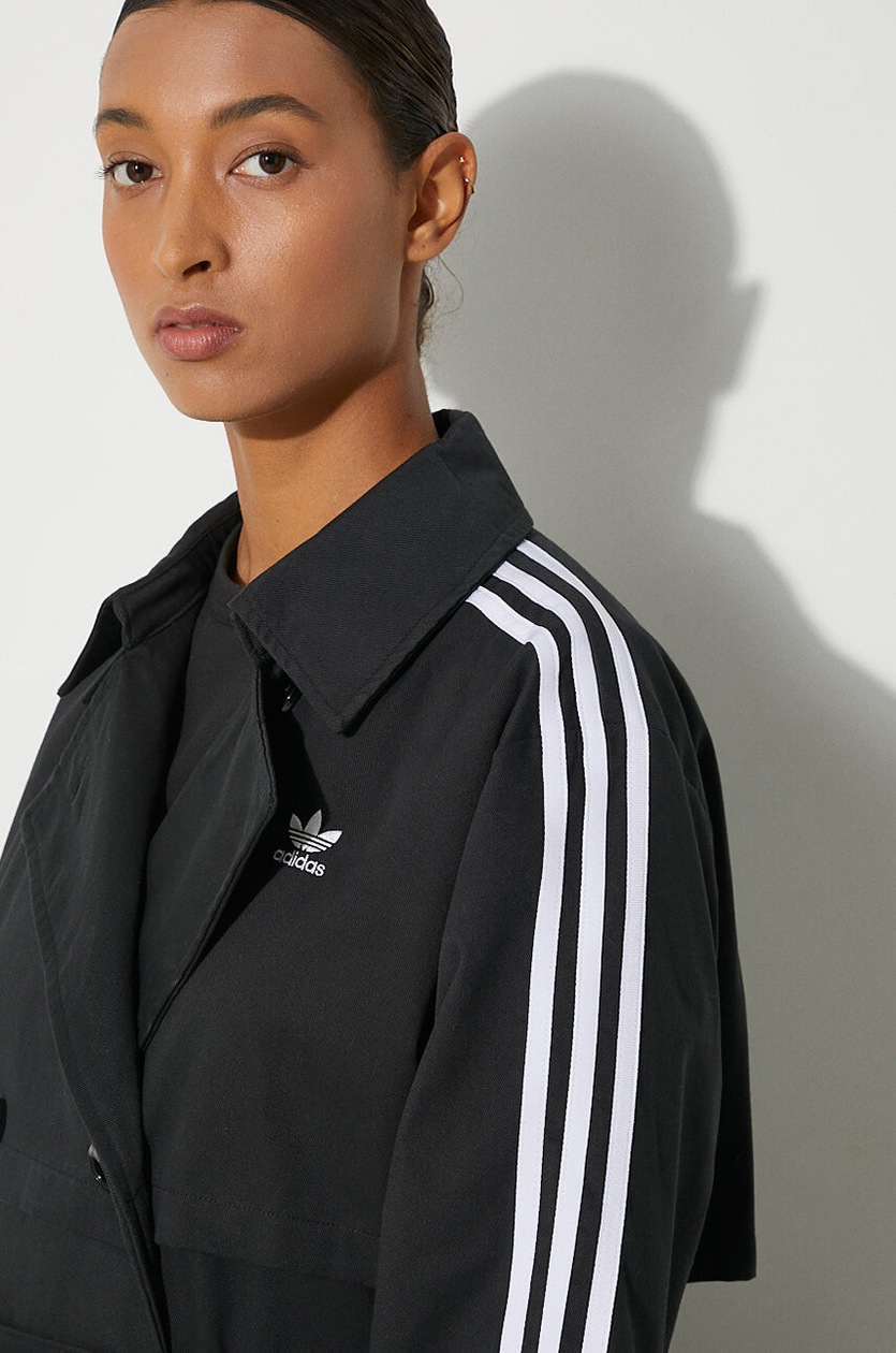 adidas Originals coat Tcoat Twill women's black color IZ0381 at PRM US