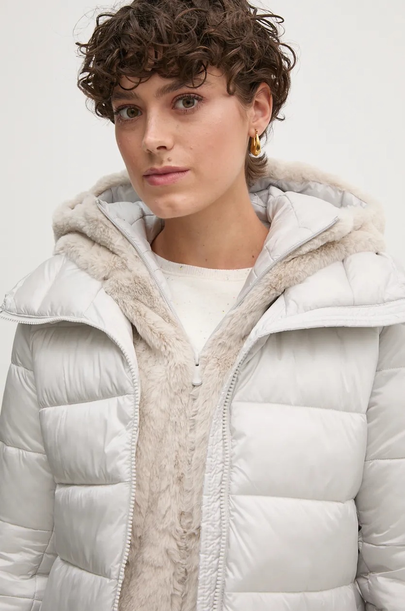 Piumino Save The Duck Donna Matilda - Nylon Riciclato Brillante, Con Cappuccio E Davantino In Pelliccia Sintetica Rimovibili