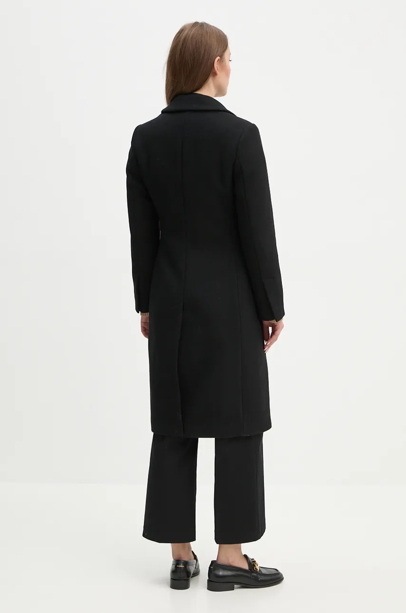 Шерстяное пальто Sisley цвет чёрный переходное 2JJYLN04Z