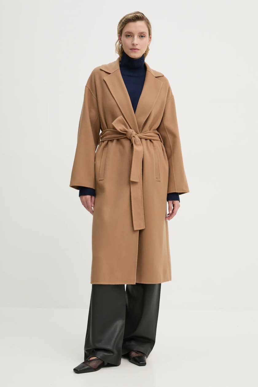 A.L.C. płaszcz wełniany Peter kolor brązowy przejściowy