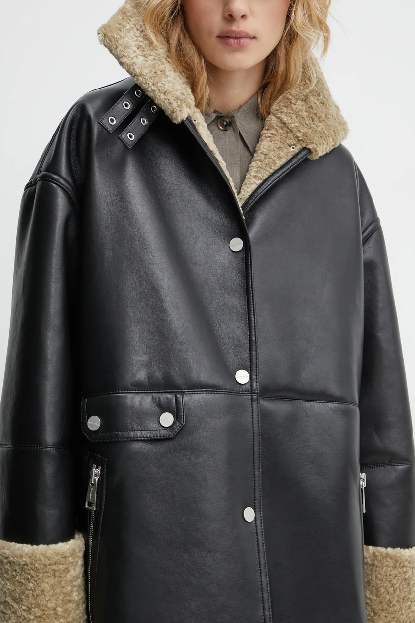 Nanushka coat LIESEL women's black color NW24FWOW38370 at PRM US