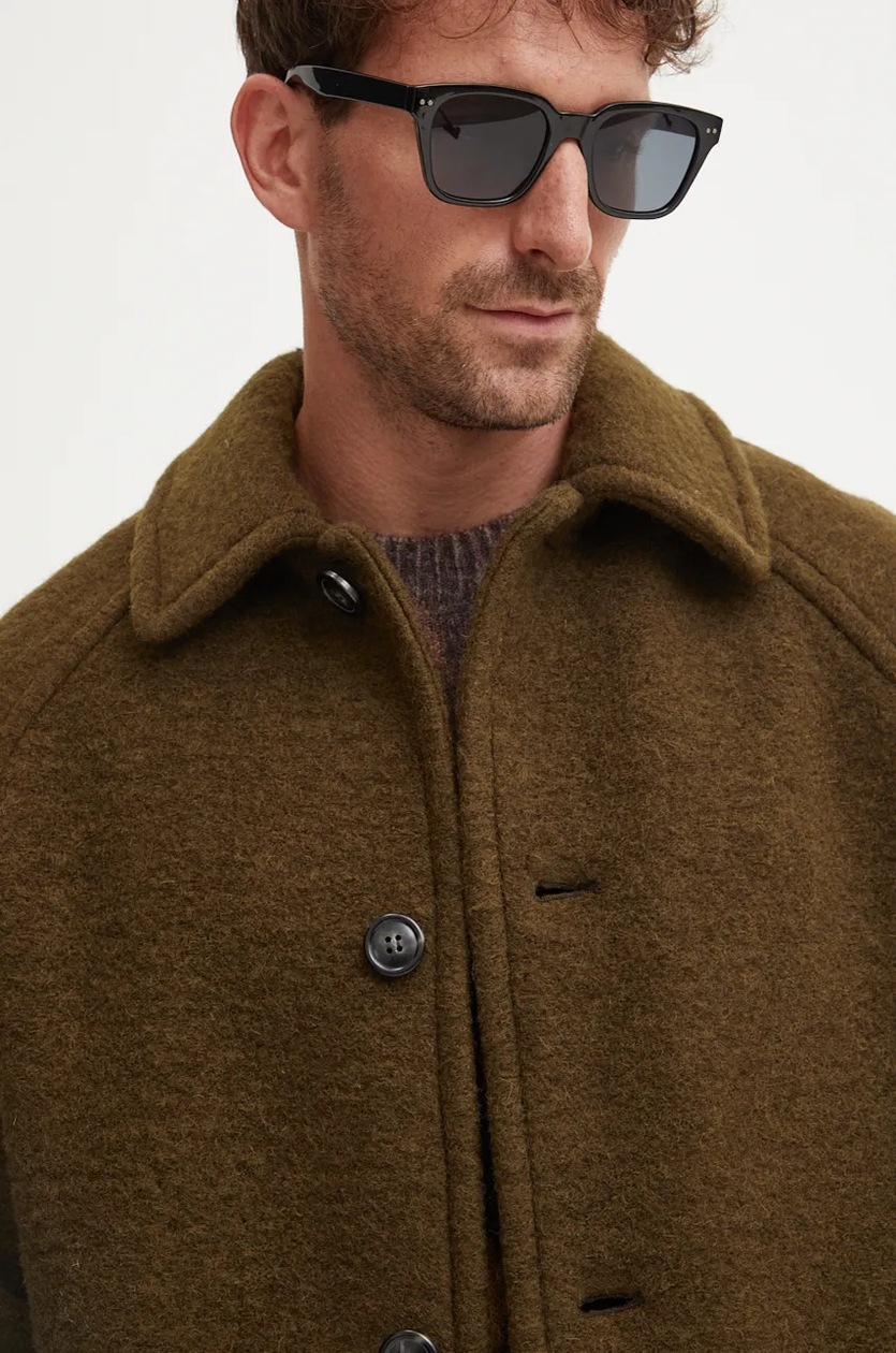 A.P.C. coat manteau gaston men's green color WVBCA.H01516 at PRM US