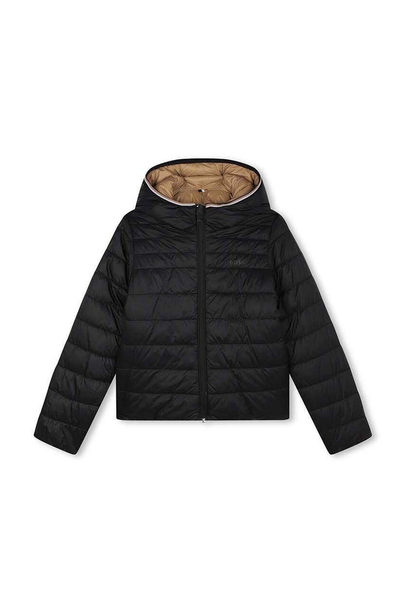 BOSS kurtka dwustronna dziecięca kolor beżowy J51235