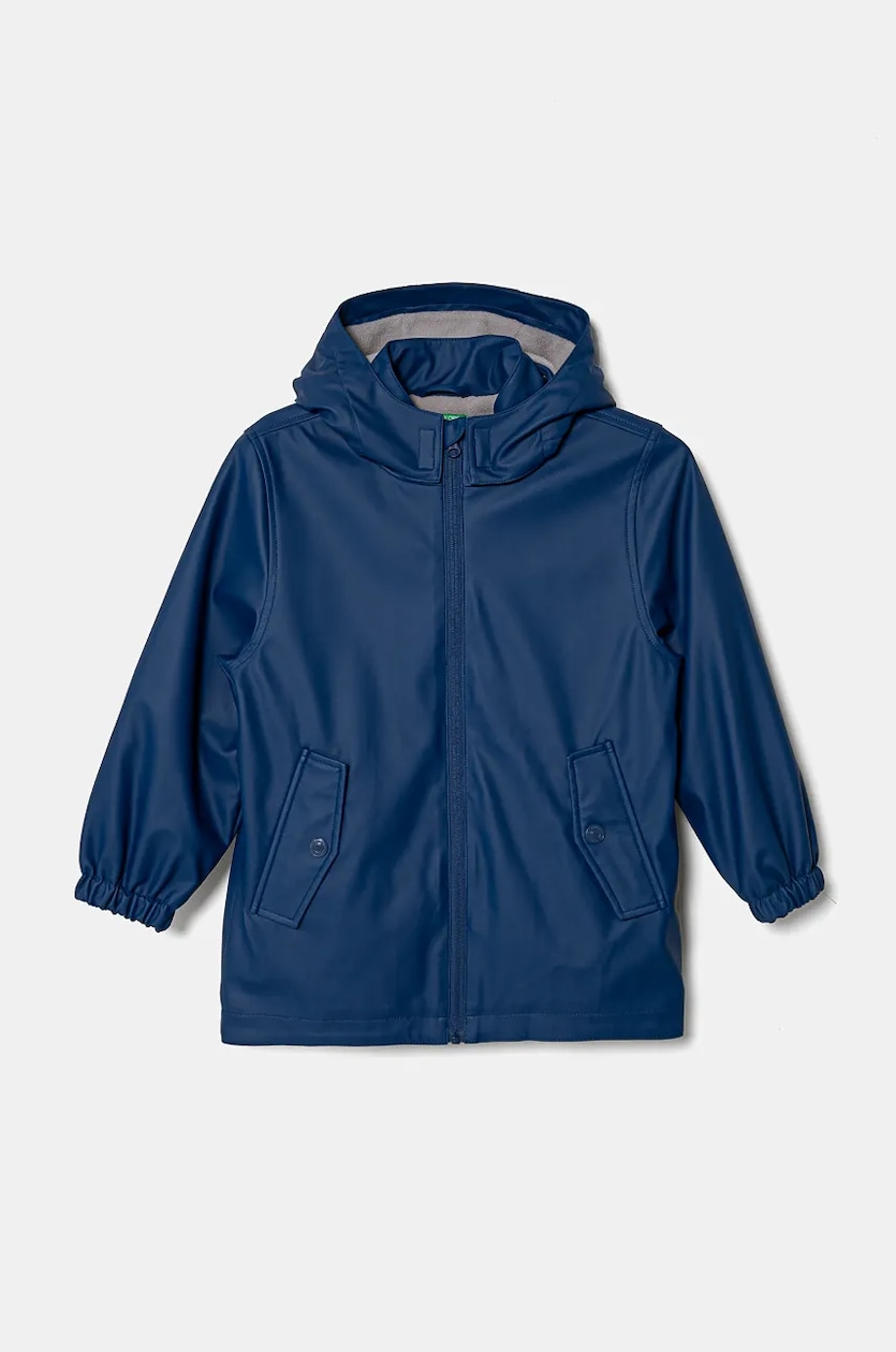 United Colors Of Benetton – Giubbotto Imbottito In Nylon Con Cappuccio, Fodera Interna In Orsetto, Colore Blu, Taglia 150 Per Bambino