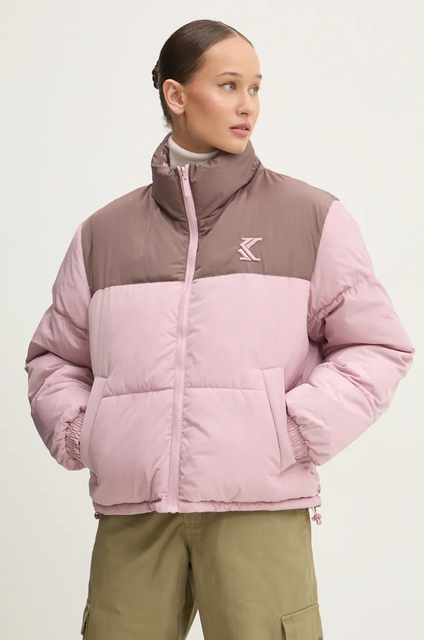 Двусторонняя куртка Karl Kani женская цвет розовый зимняя 61760012